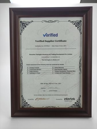 Cina Shenzhen Yimingda Industrial &amp; Trading Development Co., Limited Certificazioni